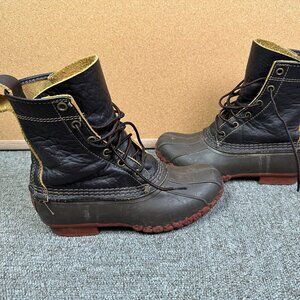 LL Bean Dark Brown Pebbeled Leather Bean Boots Women's Size 7.5 - Outdoors
